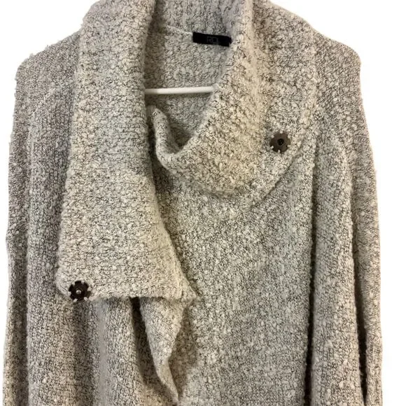 RDI Wrap Cowl Sweater Large Gray Oversized with Buttons - Picture 6 of 10